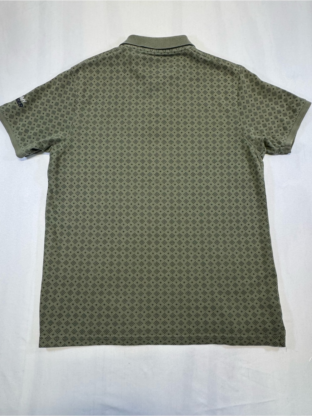 Tommy Hilfiger Olive Green Geometric Print Polo - Picture 10 of 10